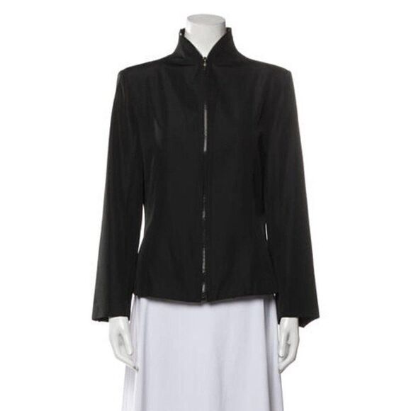 Fendi Authentic Vintage 90’s Solid Black Zip Up Long Sleeve Windbreaker Jacket - Picture 1 of 7